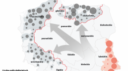 Akcja "Wisła" - wysiedlenie ludności ukraińskiej i łemkowskiej, infografika PAP