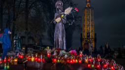 Kijów, uroczystości upamiętniające ofiary Wielkiego Głodu na Ukrainie, fot. PAP/V. Musiienko