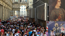 Zatłoczona przez turystów Florencja, fot. PAP/D. Delmanowicz