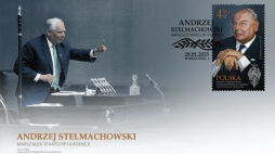 Koperta pierwszego dnia obiegu (FDC) ze znaczkem wydane przez PP na 100-lecie urodzin prof. Andrzeja Stelmachowskiego. Fot. media.poczta-polska.pl