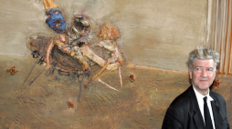 Amerykański reżyser David Lynch na otwarciu wystawy swoich prac artystycznych „Powietrze płonie” w ramach „La Triennale di Milano” w Mediolanie we Włoszech, 2007 r. PAP/EPA/Daniel Dal Zennaro