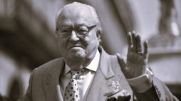 Były przewodniczący Frontu Narodowego (FN) Jean-Marie Le Pen przemawia pod pomnikiem Joanny d'Arc w Paryżu, Francja, 1 maja 2019 r. PAP/EPA/Julien De Rosa