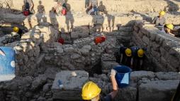 Wykopaliska prowadzone przez polskich archeologów w Nea Pafos na Cyprze, fot. PAP/M. Marek