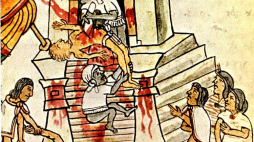 Azteckie ofiary z ludzi, Kodeks Mendoza /Źródło: Wikioedia