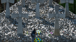 Polski cmentarz w Kijowie-Bykowni, na którym pochowani są polscy obywatele z tzw. Ukraińskiej Listy Katyńskiej, fot. PAP/Vladyslav Musiienko 