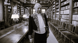 Peruwiańsko-hiszpański pisarz Mario Vargas Llosa pozuje do zdjęć w bibliotece Akademii Francuskiej w Paryżu w 2023 r. PAP/ EPA/Teresa Suarez 