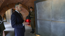 Prezydent Andrzej Duda w Muzeum Katyńskim (w 2024 r.), fot. PAP/Rafał Guz