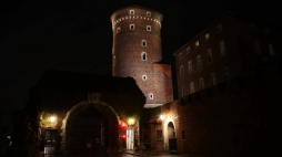 Zamek Królewski na Wawelu nocą. PAP/Łukasz Gągulski