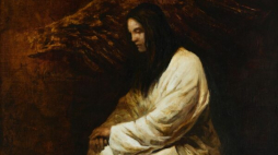  Andrzej Boj Wojtowicz „Zwiastowanie” (fragment), 2025, płótno, technika własna. Fot. maw.art.pl