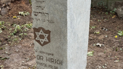 Nagrobek Icchaka Izydora Hirscha, oświęcimianina walczącego w Legionach Polskich. Fot. Mużeum Żydowskie w Oświęcimiu