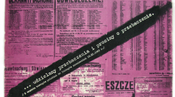 PRL-owska ulotka propagandowa po publikacji orędzie polskich biskupów do niemieckich. Hasło na tle obwieszczenia niemieckiego o rozstrzelanych Polakach./NAC