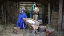 Żywa szopka bożonarodzeniowa u franciszkanów w Krakowie. Fot. PAP/Łukasz Gągulski