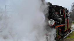 Parowóz Towarzystwa Koszalińskiej Kolei Wąskotorowej. Fot. PAP/Piotr Kowala