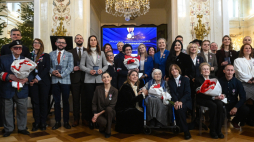 Uczestnicy wręczenia odznaczeń „Dumni z Powstańców” w Pałacu na Wyspie w Muzeum Łazienki Królewskie w Warszawie. Fot. PAP/Piotr Nowak 