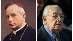 Kardynał Edmund Dalbor, Andrzej Wajda. Fot. collage/konkatedra-ostrowwlkp.pl/PAP/Paweł Topolski
