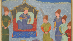 Batu Chan konstytuuje Złotą Ordę. Rashid al-Din Hamadani - Rashid-al-Din, „Historia świata”, reprodukcja. Źródło: en.wikipedia