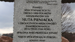 Pomnik Polaków zamordowanych przez UPA w Hucie Pieniackiej. Fot. miejscapamieci.unibep.pl