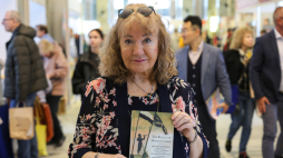 Aleksandra Ziółkowska-Boehm podczas Międzynarodowych Targów Książki w 2025r. Fot. PAP/Rafał Guz