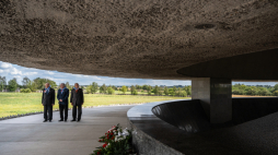 Lublin, 22.07.2026. Obchody 82. rocznicy likwidacji KL Lublin na terenie Państwowego Muzeum na Majdanku. Fot Wojtek Jargiło/PAP,