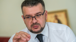 Dyrektor Ukraińskiego Instytutu Pamięci Narodowej (UINP) Ołeksandr Ałfiorow. Fot. PAP/Vladyslav Musiienko