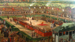 Elekcja Stanisława Augusta Poniatowskiego w 1764 r. na Woli - obraz Bernarda Belotto. Fot. Wikipedia