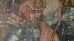Nieznany portret Władysława Jagiełły, odnaleziony w bazylice Katedralnej w w Sandomierzu. Fot. PAP/J. Bednarczyk  
