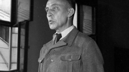 Gen. SS Juergen Stroop przed sądem. 1951 r. Fot. PAP/CAF/S. Dąbrowiecki