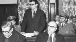 Proces tzw. taterników, nz: oskarżony Maciej Kozłowski. Warszawa, luty 1970 r.Fot. PAP/CAF/S. Czarnogórski