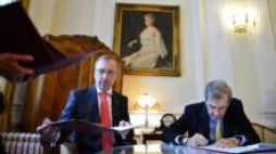 Minister Bogdan Zdrojewski oraz książę Adam Karol Czartoryski. Fot. PAP/J. Turczyk