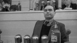 Władysław Matwin na Kongresie Zjednoczeniowym PPR i PPS. Warszawa, 1948-12-17. Fot. PAP/CAF/W. Kondracki