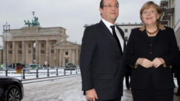 Kanclerz Niemiec Angela Merkel i prezydent Francji Francois Hollande. Berlin. 22.01.2013. Fot. PAP/EPA