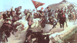 Obraz "potyczka w drodze" Wacława Pawliszaka. Fot. Wikimedia Commons