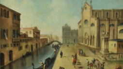 Michele Giovanni Marieschi "Widok na plac Santo Campo". Fot. Muzeum Zamoyskich w Kozłówce
