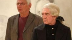 Mikołaj Grabowski i Jerzy Trela podczas próby spektaklu "Zrzędność i przekora" Aleksandra Fredry. Fot. PAP/J. Bednarczyk