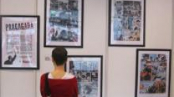 Ekspozycję plansz komiksu „Praga Gada. O wojnie” Praga Gada". Fot. dzieje.pl/W. Kowalski