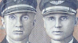 Darius i Girėnas upamiętnieni na litewskim banknocie 10-litowym. Fot. Wikimedia Commons