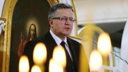 Prezydent podczas nabożeństwa w kościele Ojców Bazylianów w 70. rocznicę zbrodni wołyńskiej. Fot. PAP/P. Supernak