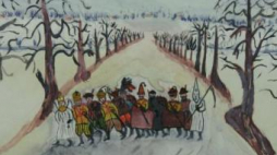 Fot. Józef Franusiak, „Kolędziorze”, Koniemłoty 1964, papier, akwarela