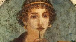 Fresk z Pompejów przedstawiający Safonę. Źródło: Wikimedia Commons