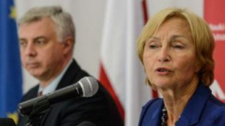 Min. nauki i szkolnictwa wyższego L. Kolarska-Bobińska i min. nauki i edukacji Ukrainy S. Kwit. Fot. PAP/J. Kamiński