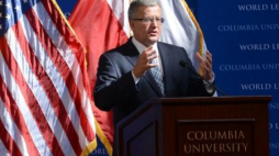 Prezydent Bronisław Komorowski na Uniwersytecie Columbia w Nowym Jorku. Fot. PAP/J. Turczyk