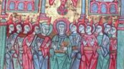  Ewangeliarz Gnieźnieński tzw. Złoty Kodeks (Codex Aureus), napisany złotem w XI w. Fot. PAP/CAF/R. Sikora