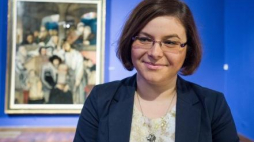 Maria Milanowska kuratorka wystawy "Maurycy Gottlieb. W poszukiwaniu tożsamości". Fot. PAP/G. Michałowski