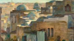 Abraham Neuman "Pejzaż wschodni - miasto". Źródło: ŻIH