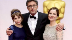 Od lewej: Agata Trzebuchowska, Pawel Pawlikowski i Agata Kulesza podczas oscarowej gali. Fot. PAP/EPA