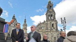 Marszałek Sejmu Radosław Sikorski i przewodniczący Bundestagu Norbert Lammert w Dreźnie. Fot. PAP/EPA