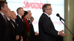 Prezydent Bronisław Komorowski podczas uroczystości z okazji Dnia Samorządu Terytorialnego. Fot. PAP/B. Zborowski