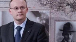 Prezes IPN Łukasz Kamiński, podczas otwarcia wystawy "Rotmistrz Witold Pilecki 1901-1948. Fot. PAP/J. Kamiński