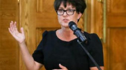 J. Kluzik-Rostkowska podczas konferencji nt. edukacji seksualnej. Fot. PAP/P. Supernak