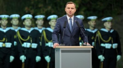 Prezydent A. Duda przemawia na Westerplatte. Fot. PAP/P. Wittman